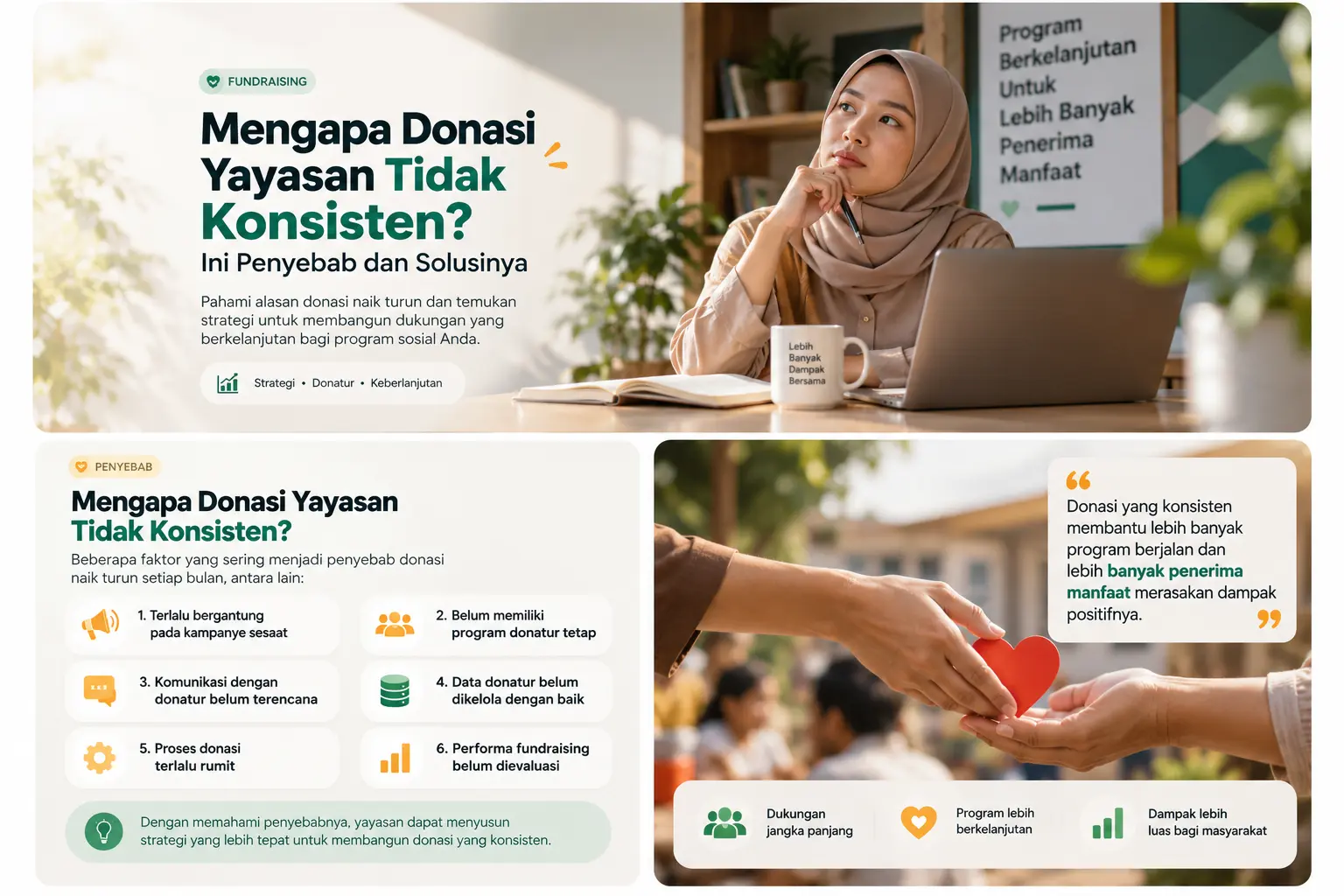 Penyebab donasi yayasan tidak konsisten dan tantangan fundraising
