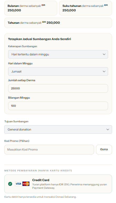 Atur jadwal donasi GivingFridays
