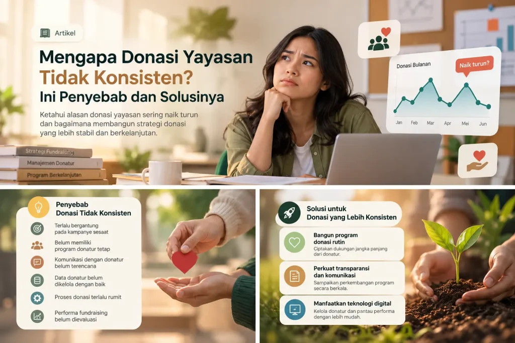 donasi yayasan tidak konsisten