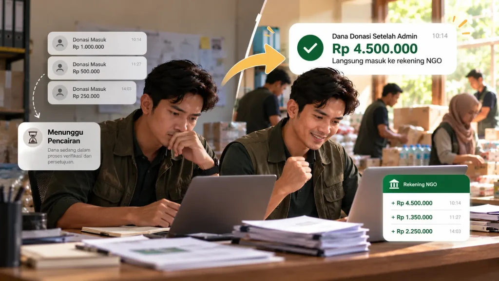 pencairan dana donasi NGO