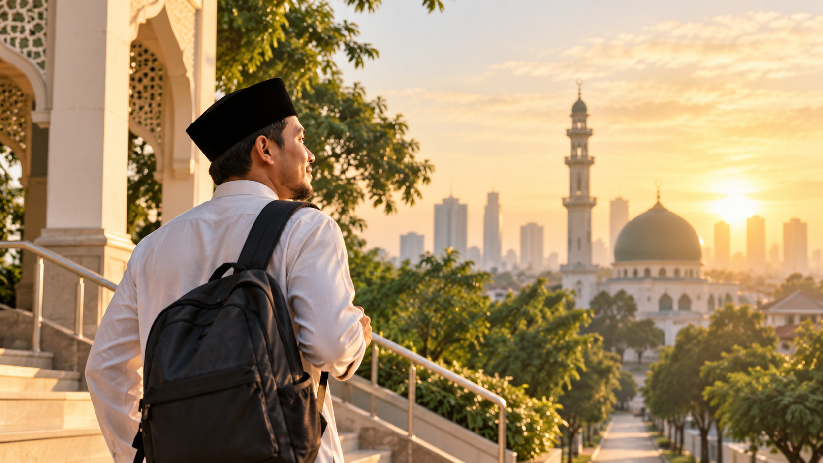 Seorang Muslim memulai pagi dengan suasana tenang setelah melakukan kebaikan
